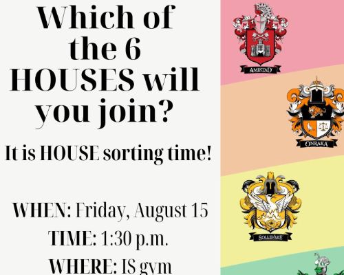  House Sorting Day is Friday, August 15th!